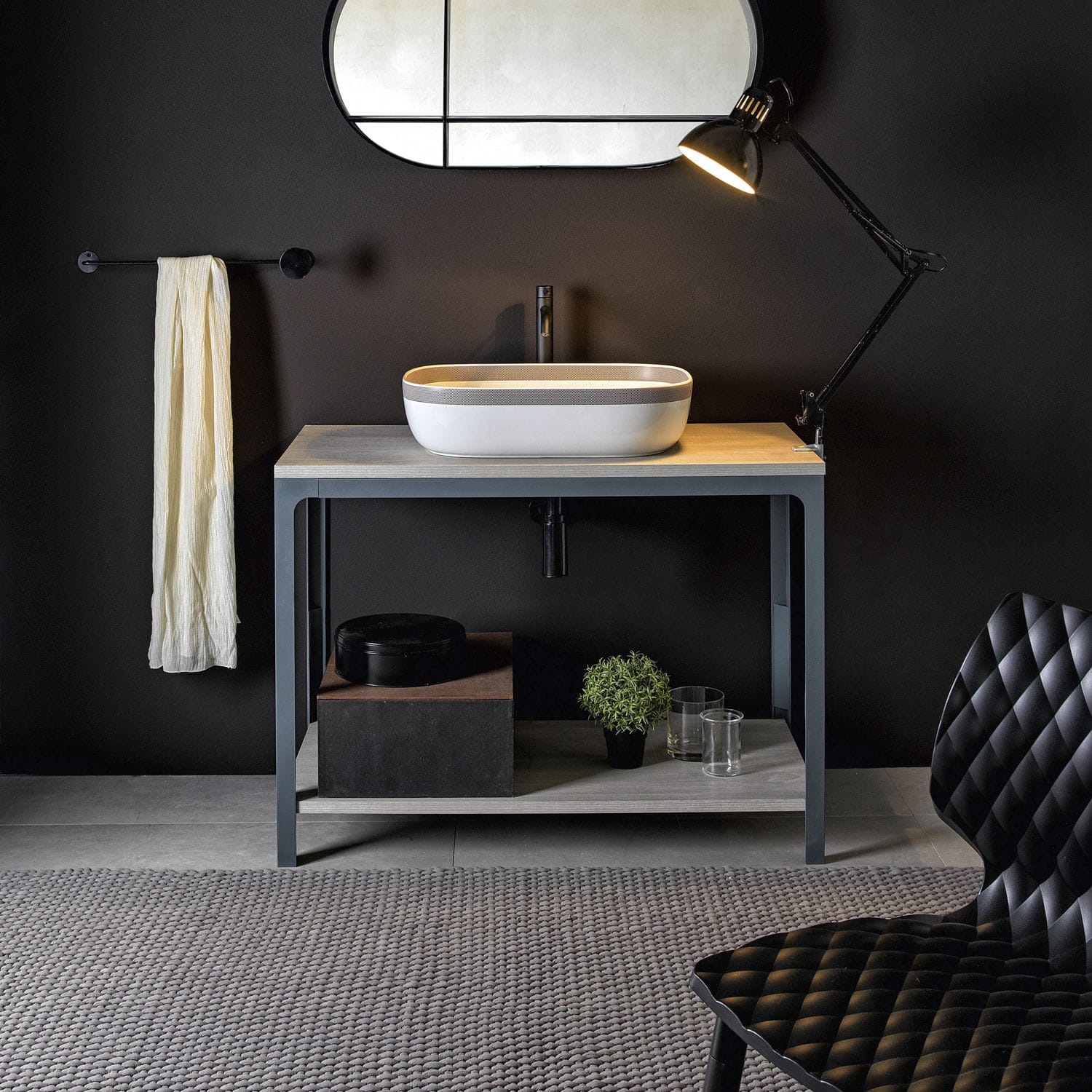 Consola para lavabo de metal - AB1 - Scarabeo Ceramiche - de madera