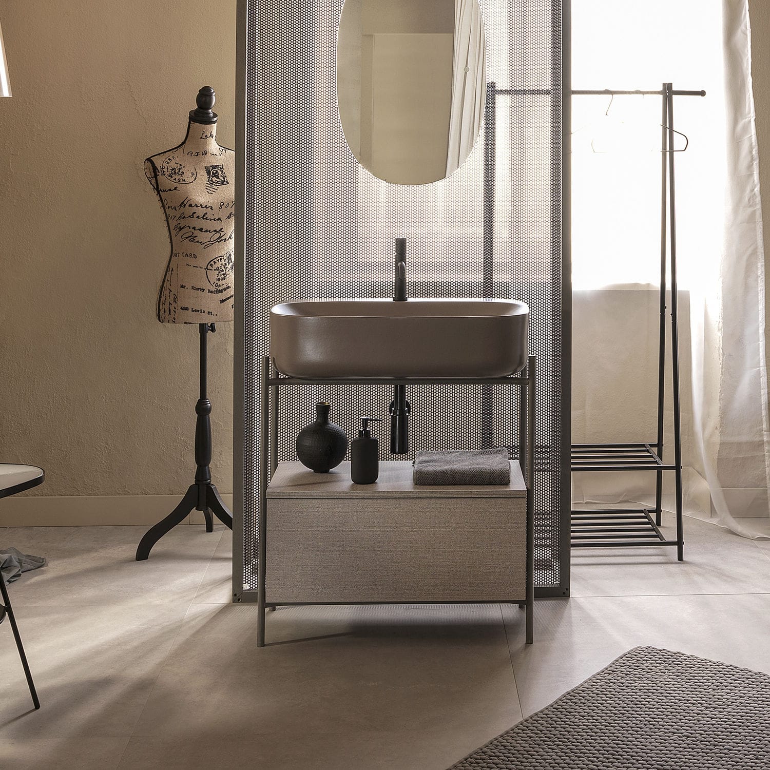 Lavabo consola - DIV6 - Scarabeo Ceramiche - ovalado / de cerámica