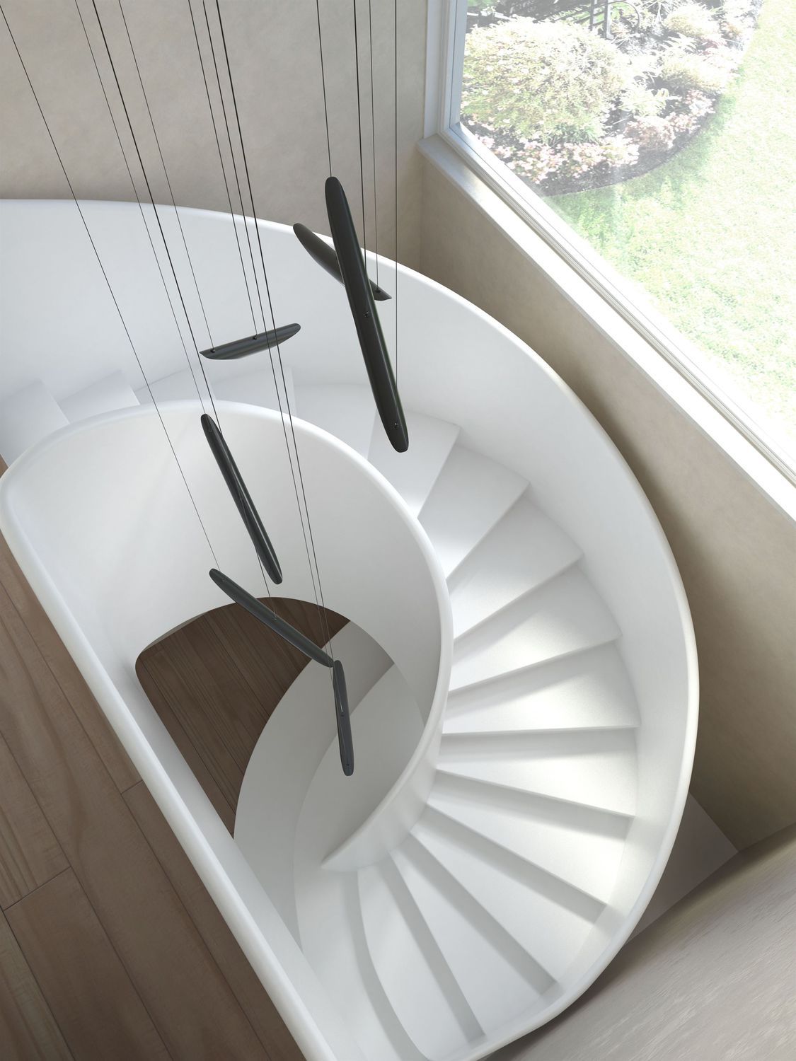 Escalera helicoidal - TORNADO CORIAN - Siller Stairs - peldaños de