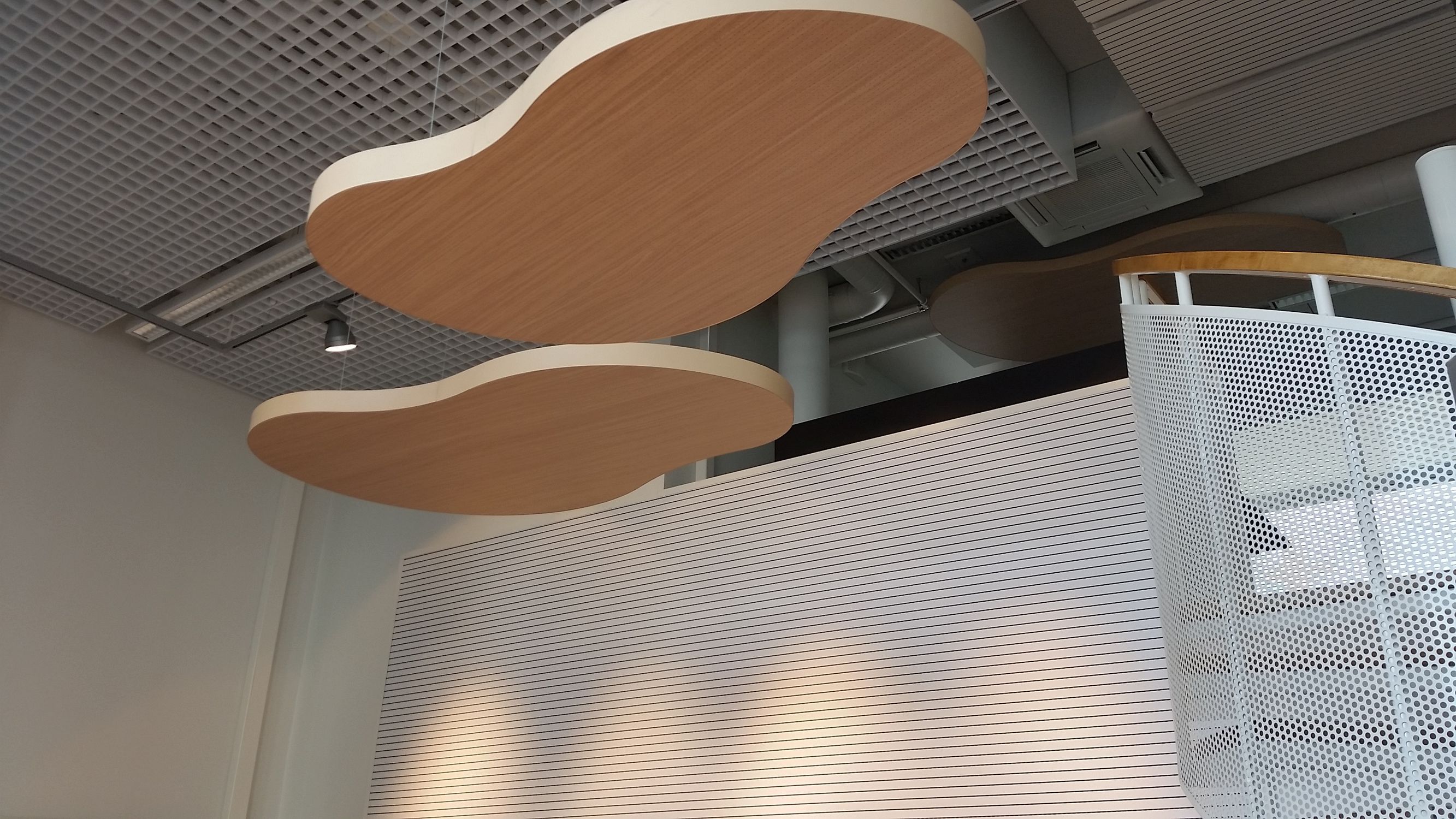 Falso techo de madera / de poliéster / tipo panel / en isla