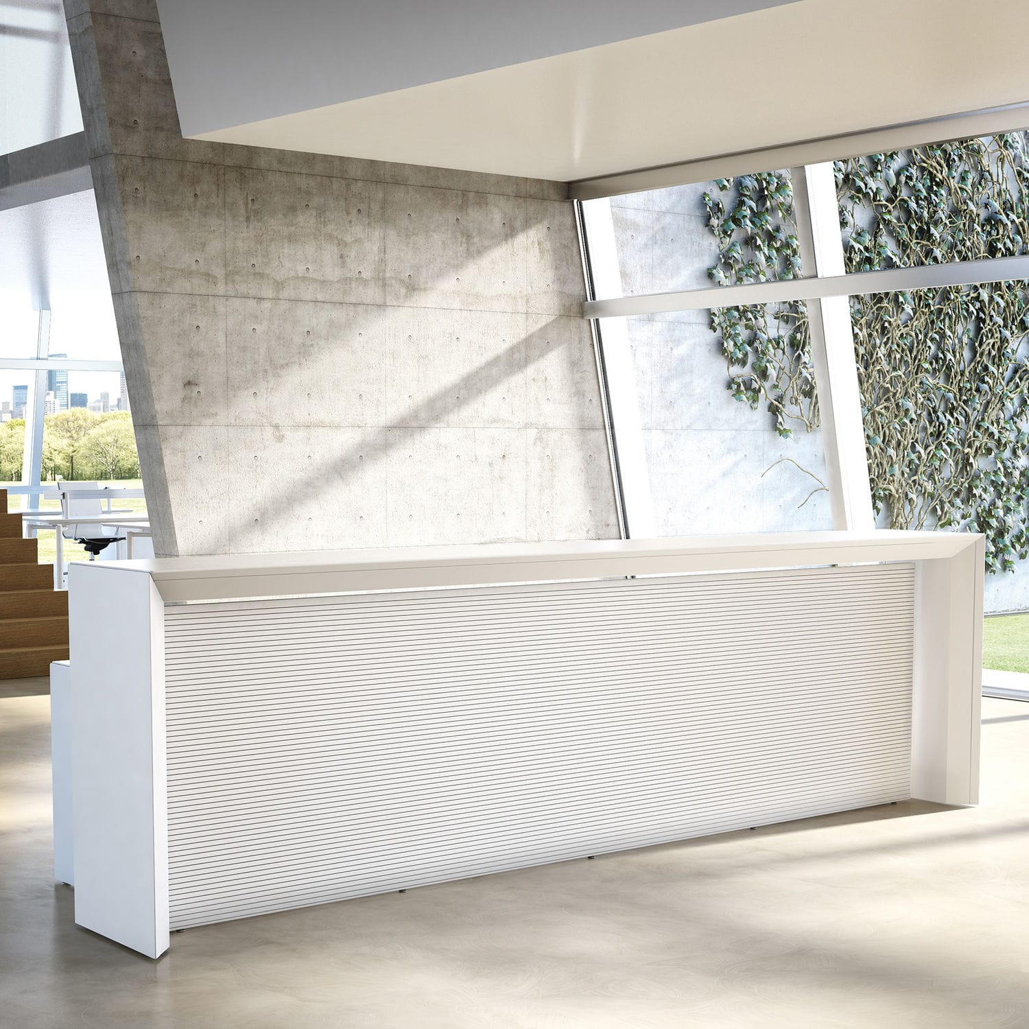 Mostrador de recepción de madera - MÈTA - Fantoni