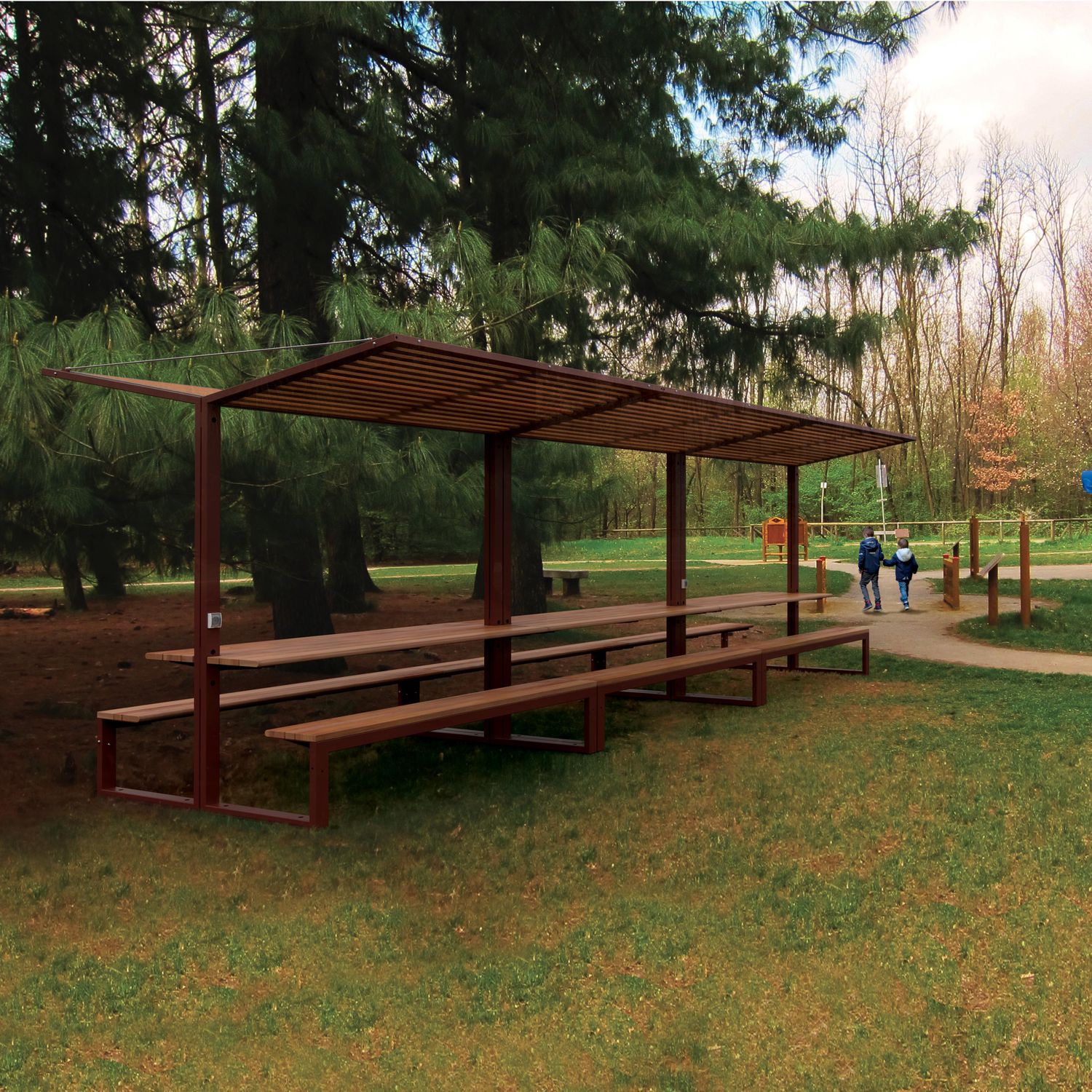 Mesa de pícnic clásica - CISON - CITY DESIGN - de madera / de acero