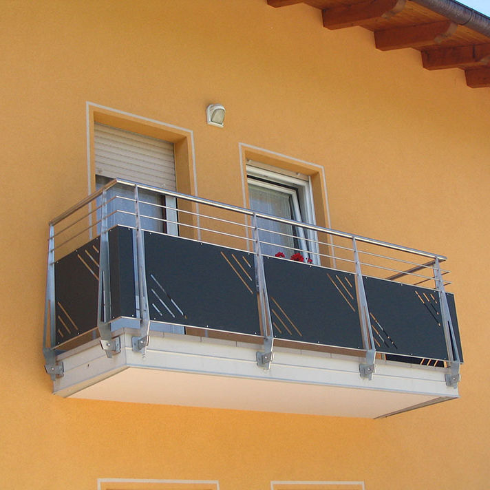 Balcón con paneles INOX DESIGN con barrotes / de acero inoxidable