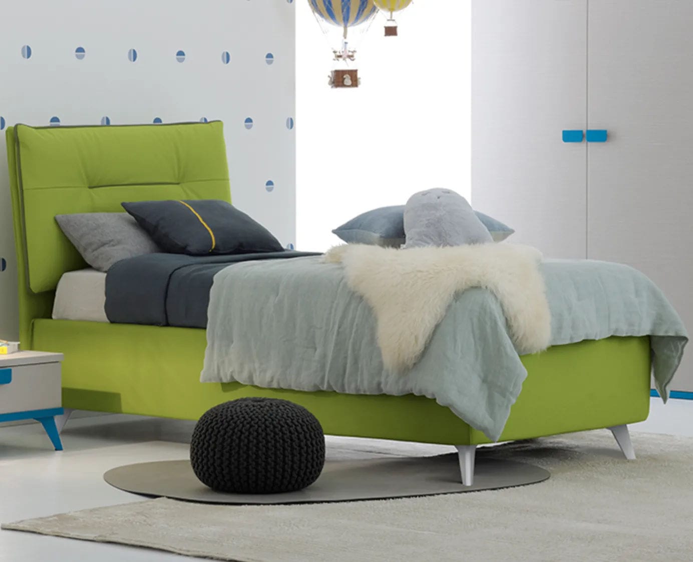 Cama individual - GOLF KISS - ColombiniCasa - contemporánea / tapizada