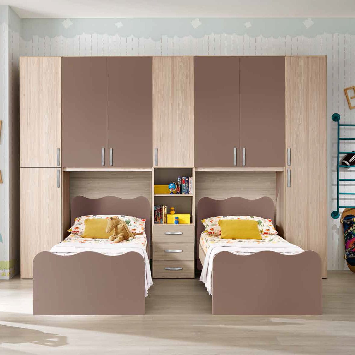 Habitación para niños gris - 18/01 - M.C.S. - marrón / de madera lacada