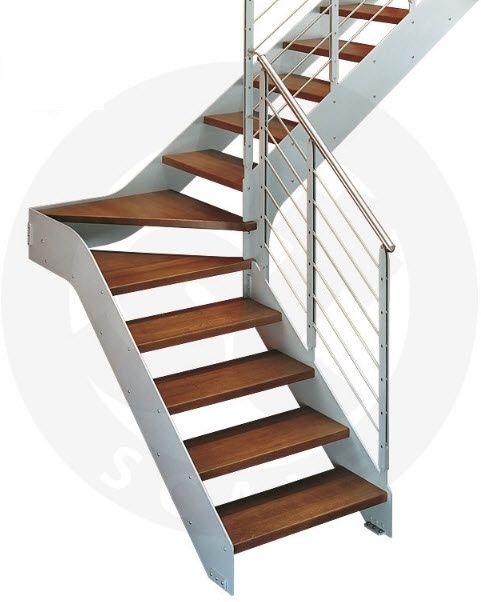 Escalera En L Proxima F St Scale Con Pelda Os De Madera Estructura De Metal Contempor Nea