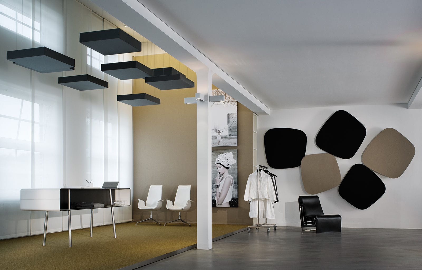 Panel acústico para techo / mural / de textil / de diseño - TURN by