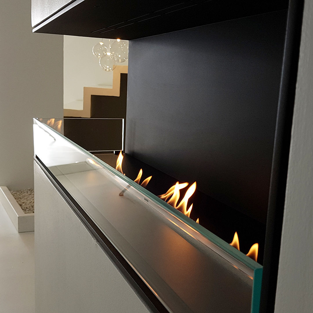 Chimenea de bioetanol / contemporánea / hogar abierto / de esquina