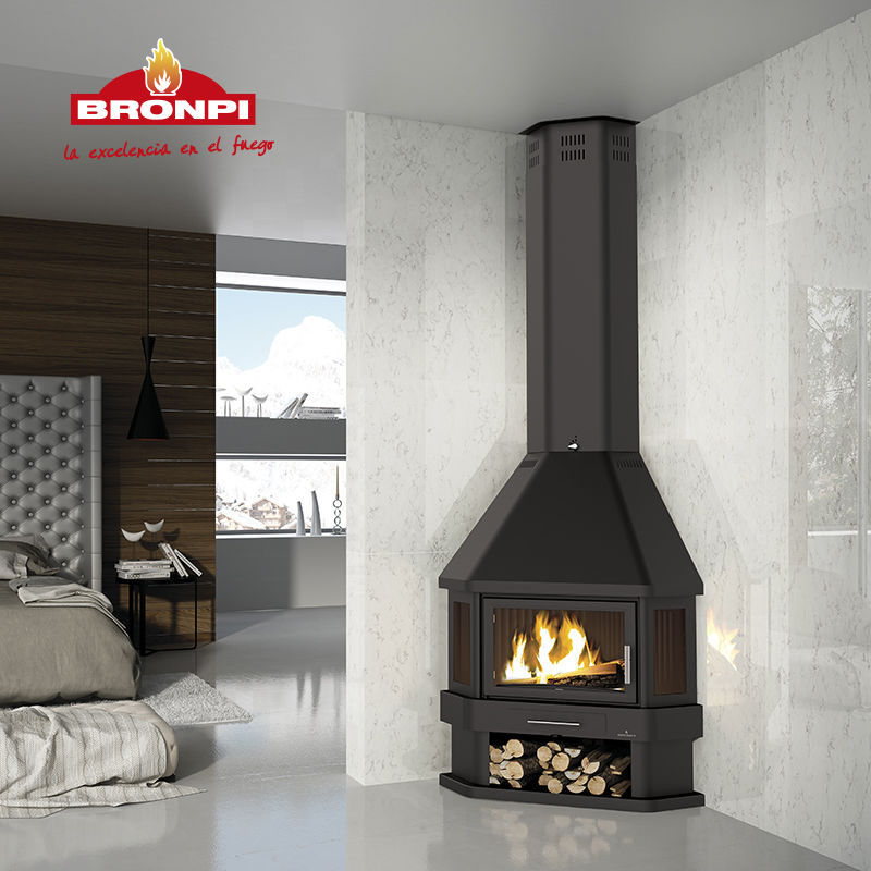 Chimenea de leña - LORCA-R - Bronpi Calefacción, S.L. - contemporánea