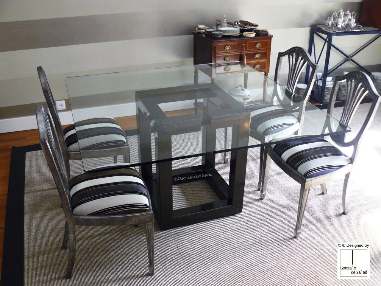 Mesa de comedor contemporánea - LAKME - GONZALO DE SALAS - de metal