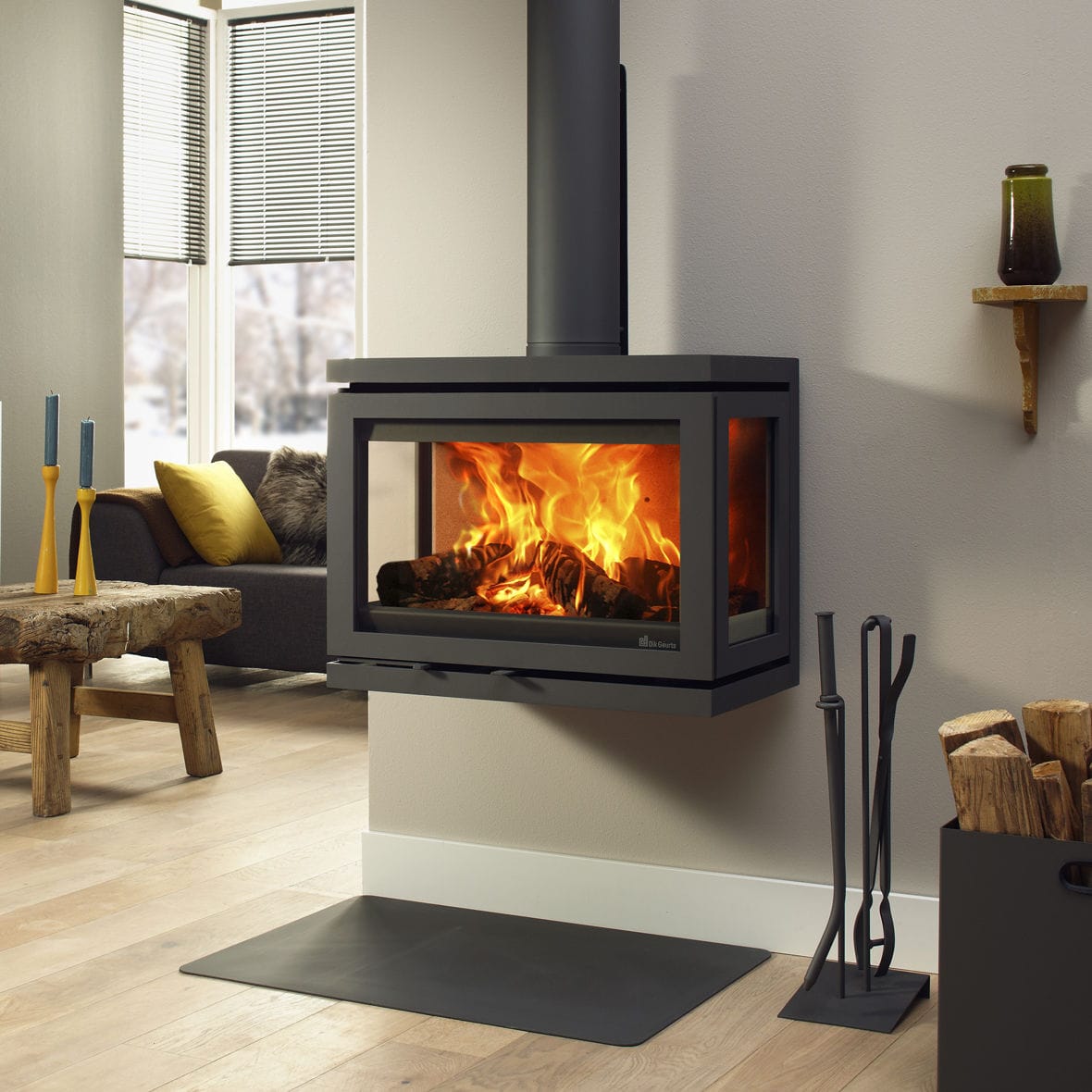 Estufa de leña - DIK GEURTS VIDAR WALL - DRU - 9 kW / 6 kW / de pared