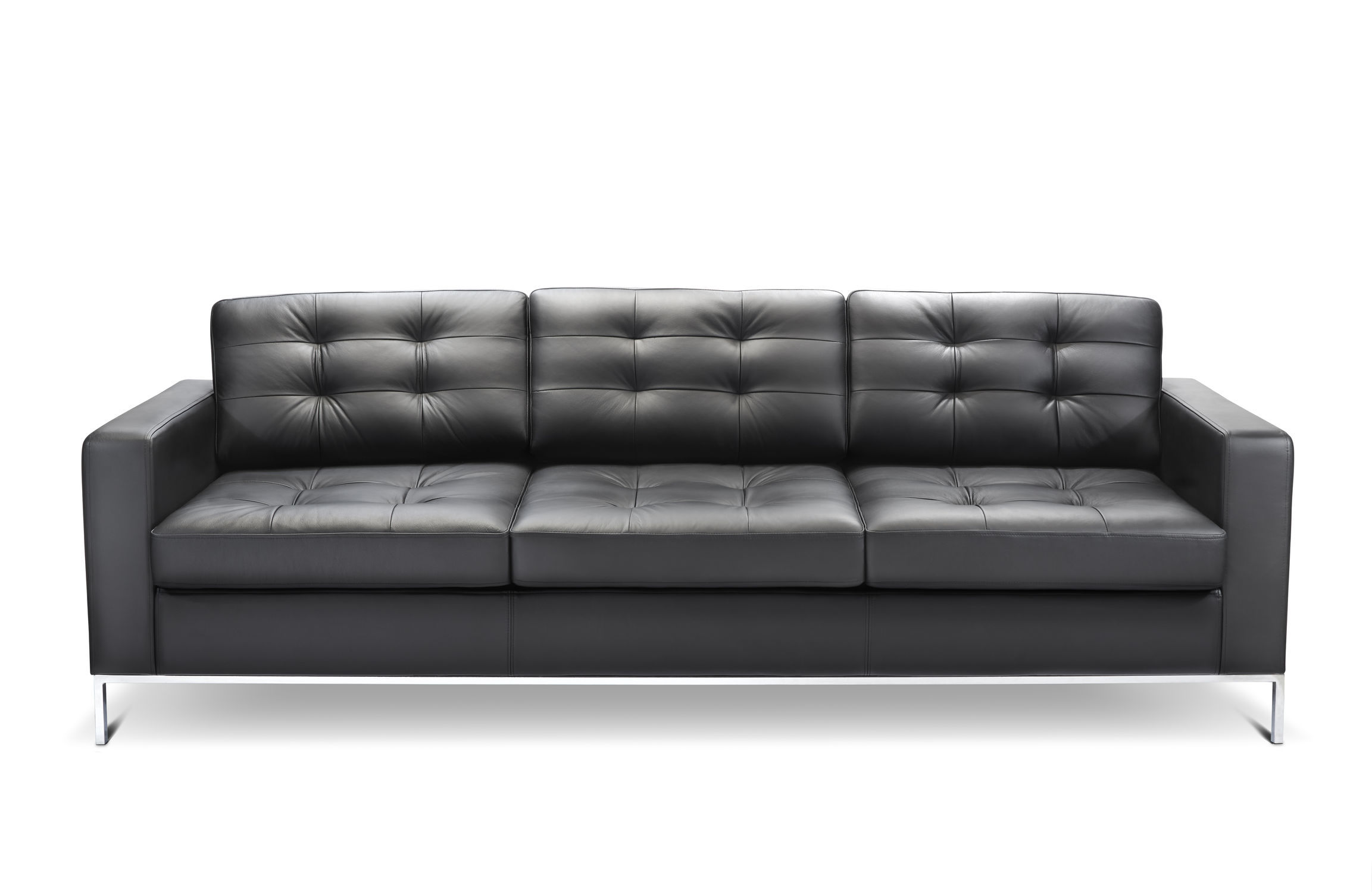 Sofá de diseño minimalista CHECK Connection de cuero / 2 plazas