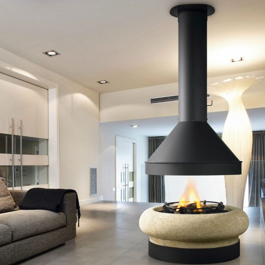 Chimenea de leña - ZEUS - TRAFORART - de gas / de bioetanol / contemporánea