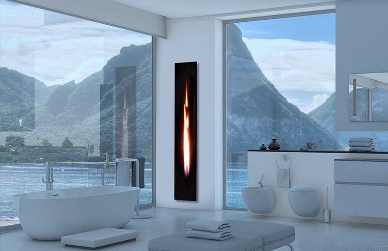 Chimenea insertable de gas / efecto llama / con mando a distancia