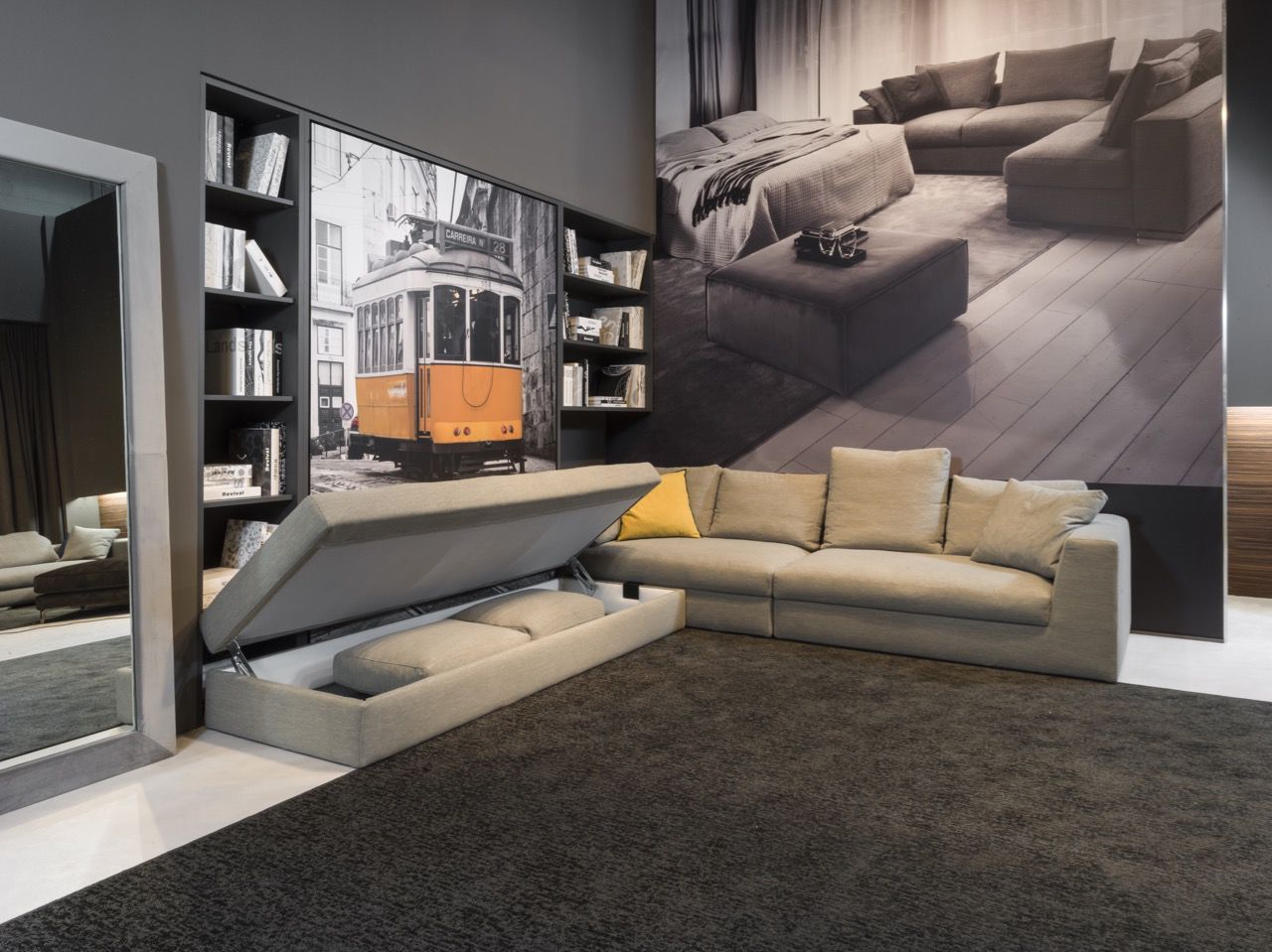 Sofá modular / contemporáneo / de tejido / con almacenamiento - MOLETTO