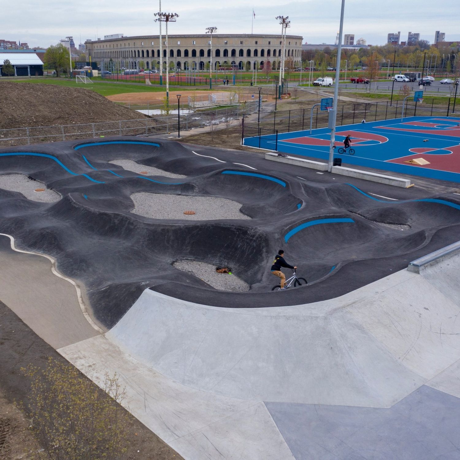 Pumptrack para skatepark BOSTON, MA World Skate Parks a base de