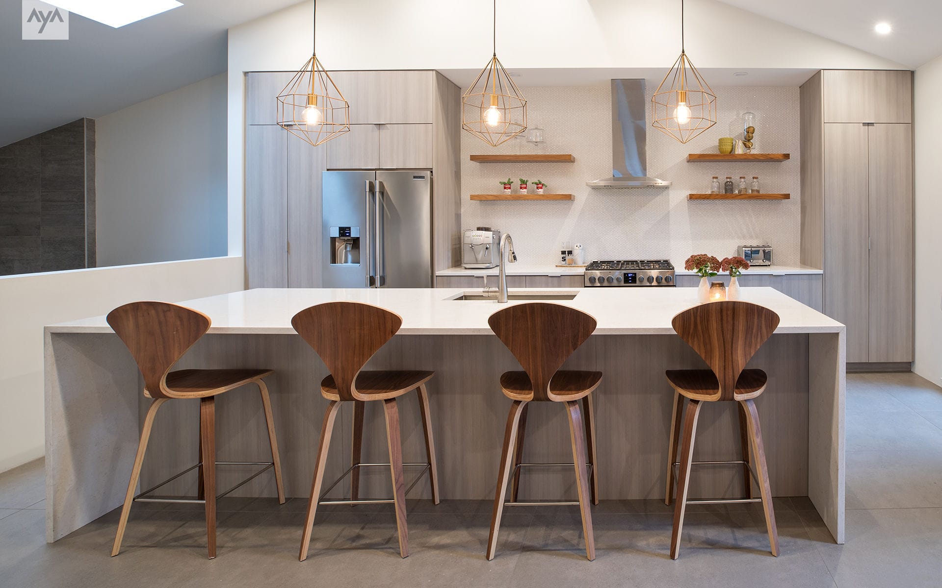 Cocina contemporánea / de melamina / con isla / en L - TRIBECA - AYA