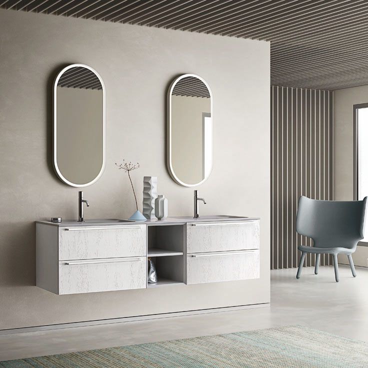 Espejo para baño de pared - DRIVE - ARBI - con luz LED / contemporáneo