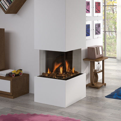 Chimenea de gas - MG-50/24 CC - HERGÓM - contemporánea / de esquina