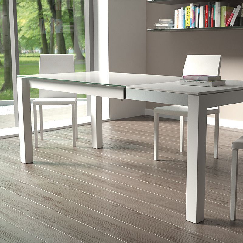 Mesa contemporánea DORIS Julia de vidrio templado / rectangular / extensible