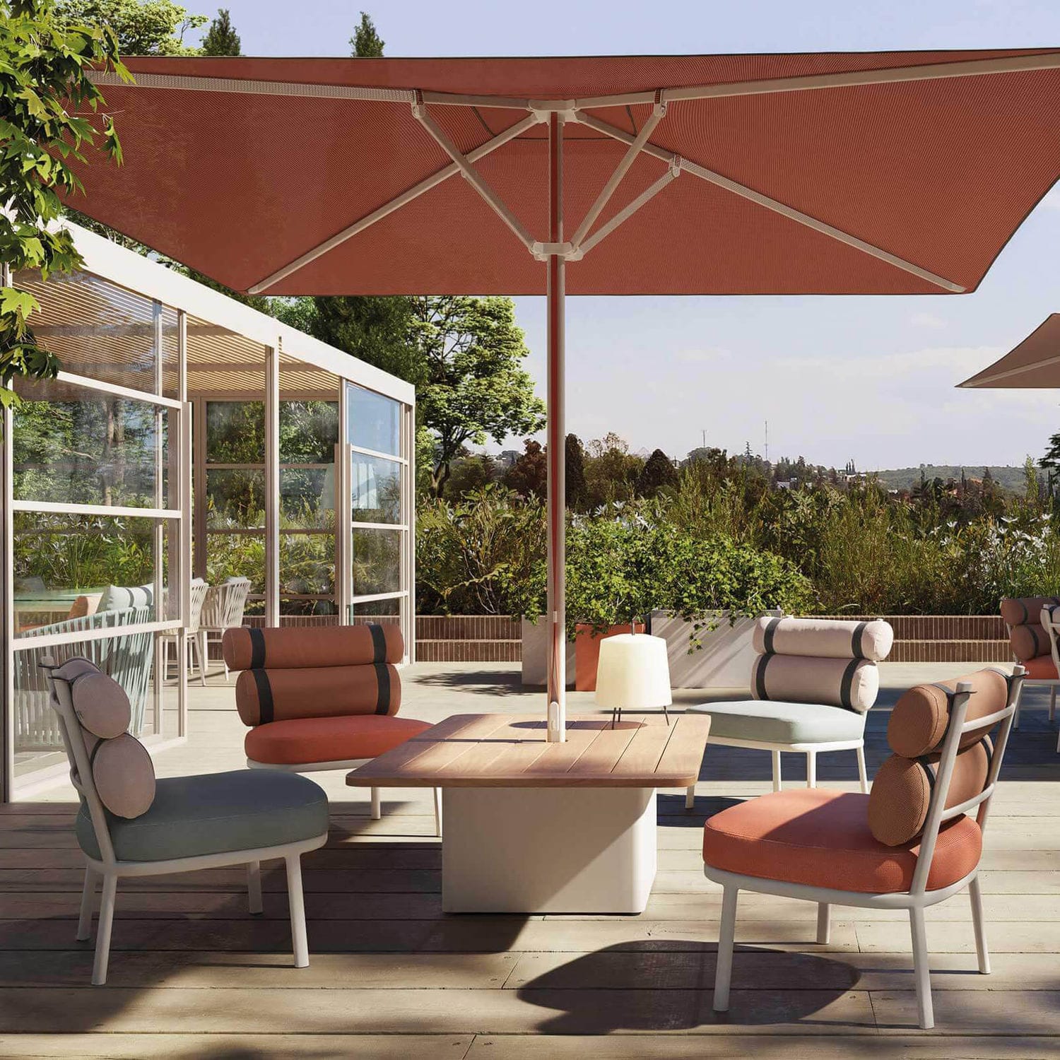 Sombrilla cuadrada METEO KETTAL telescópica / de metal / para