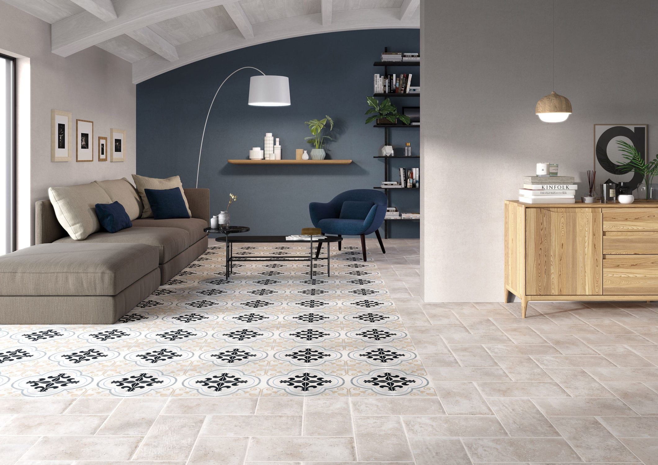 Baldosa de interior - SWING : BLUE - Ceramica Rondine - de pared / para