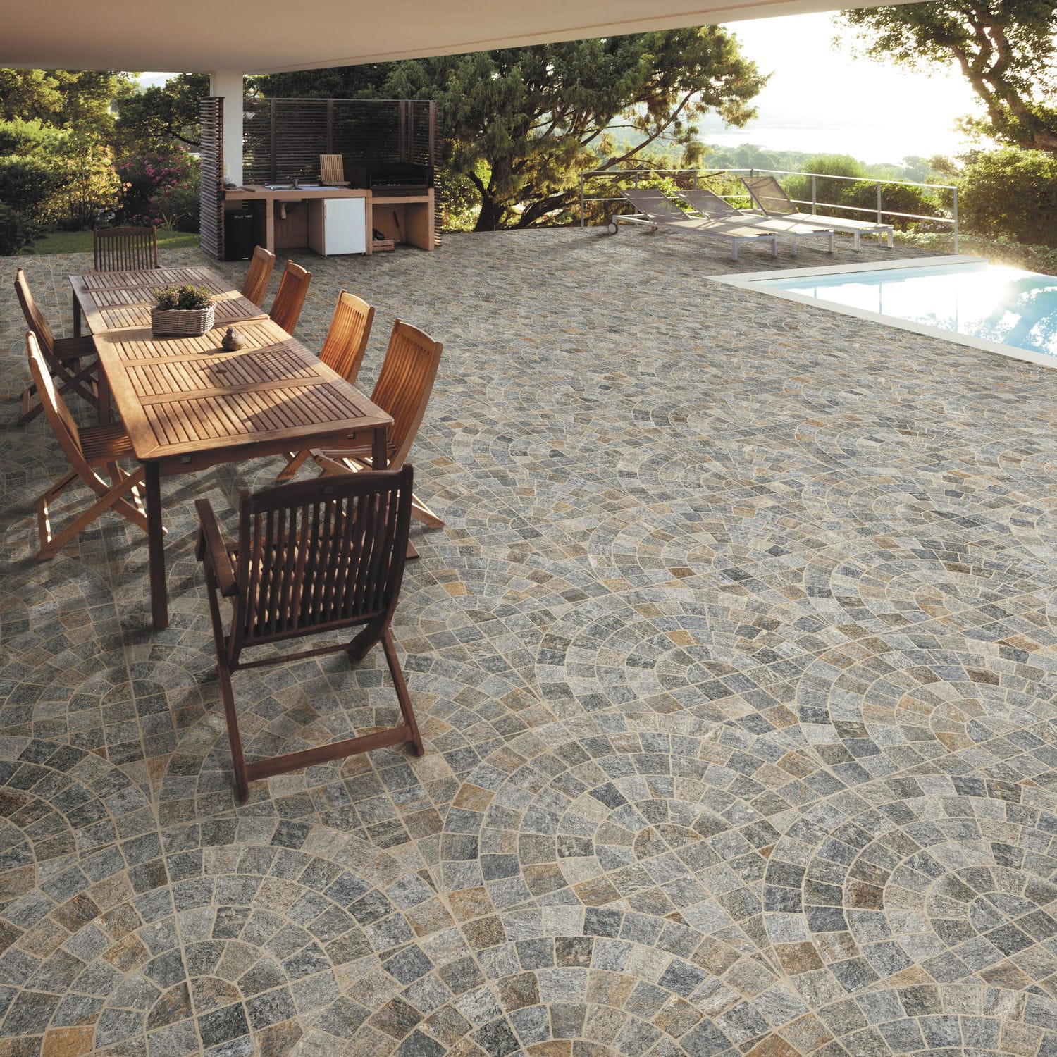 Baldosa de exterior - MULTICOLOR ARCO - Ceramica Rondine - de jardín