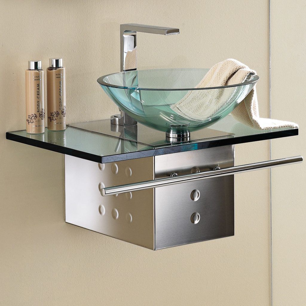 Mueble de lavabo suspendido - CUBE - TULLI ZUCCARI - de acero