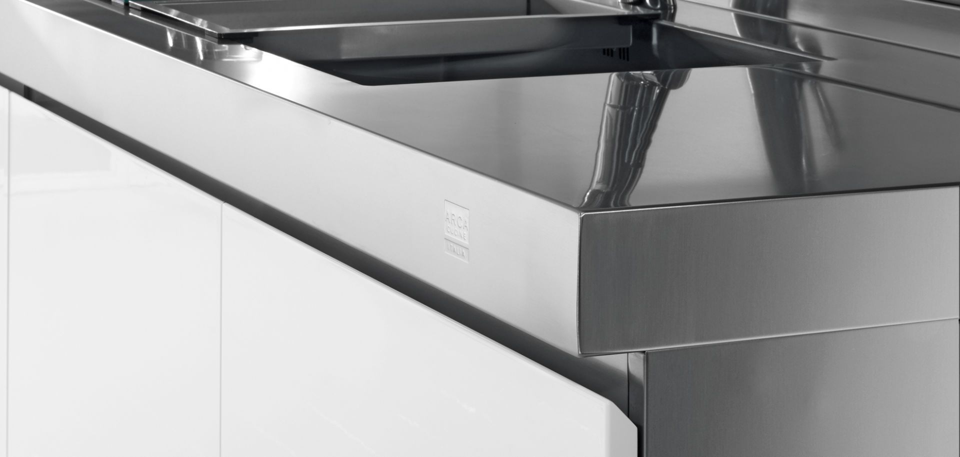 Cocina contemporánea / de acero inoxidable / de acero inoxidable / con