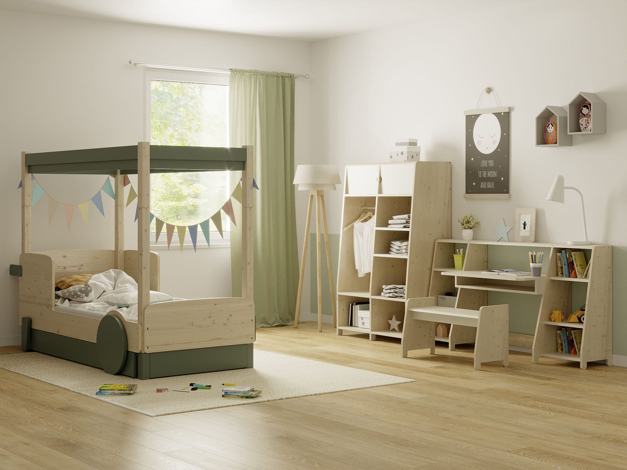 Habitación para niños de madera lacada - ASYMETRY - MATHY BY BOLS - MDF