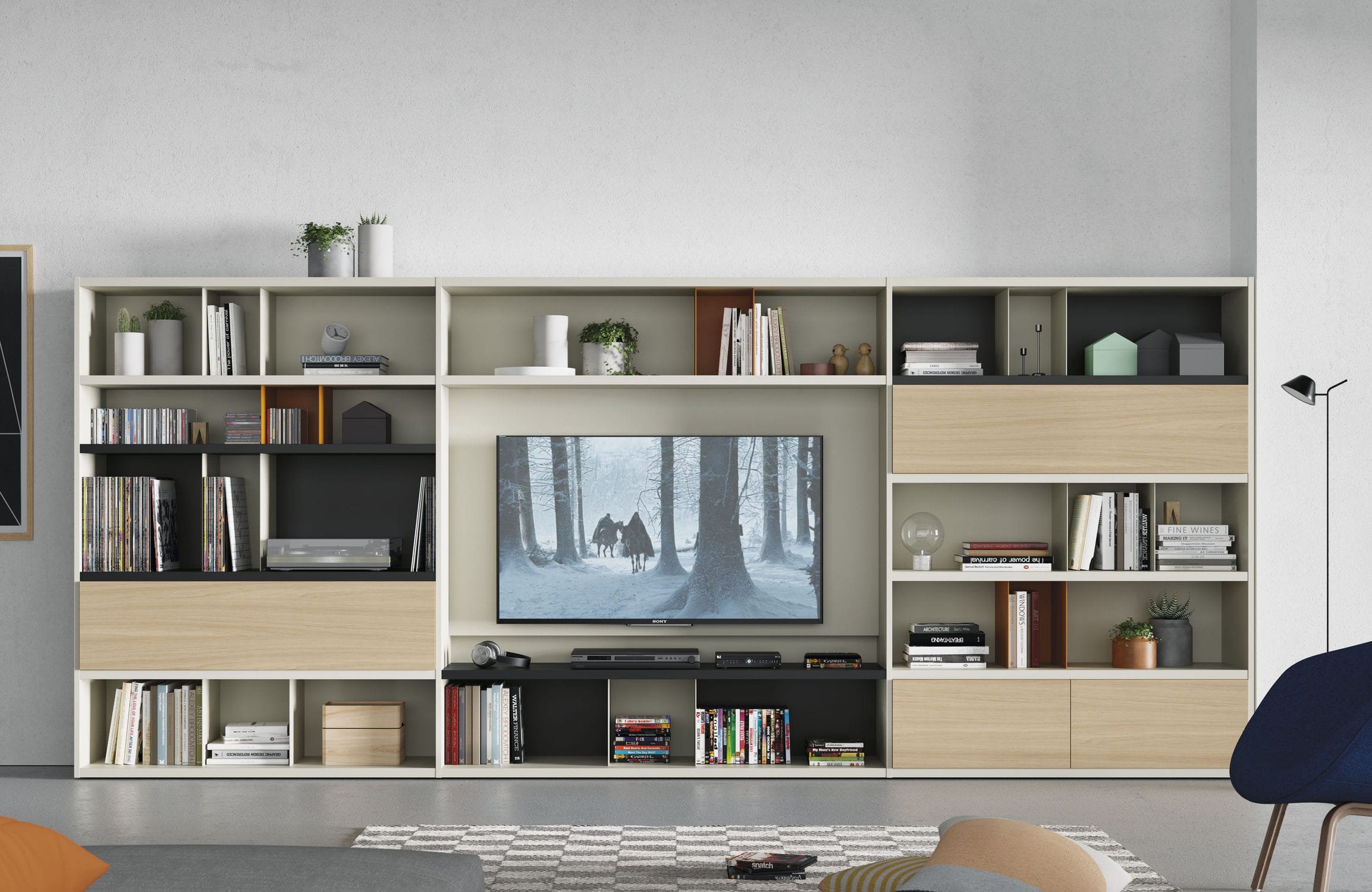Mueble TV contemporáneo EST108 VIVE MUEBLES VERGE S.L. de madera