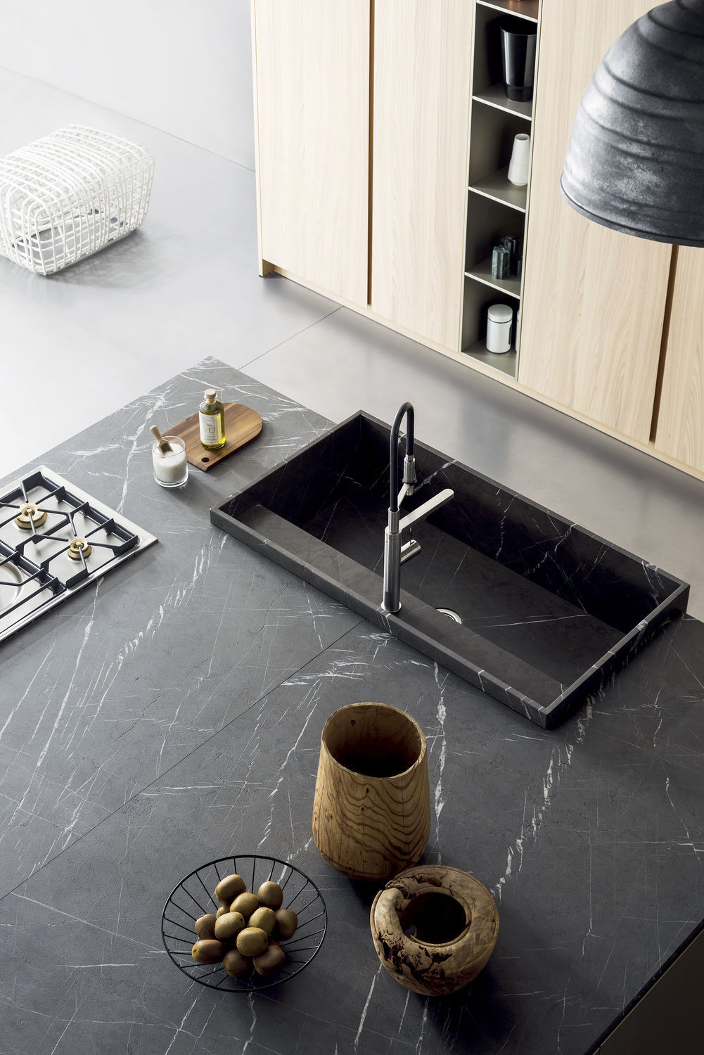 Cocina contemporánea / de piedra / con isla / modular - T45 - TM Italia