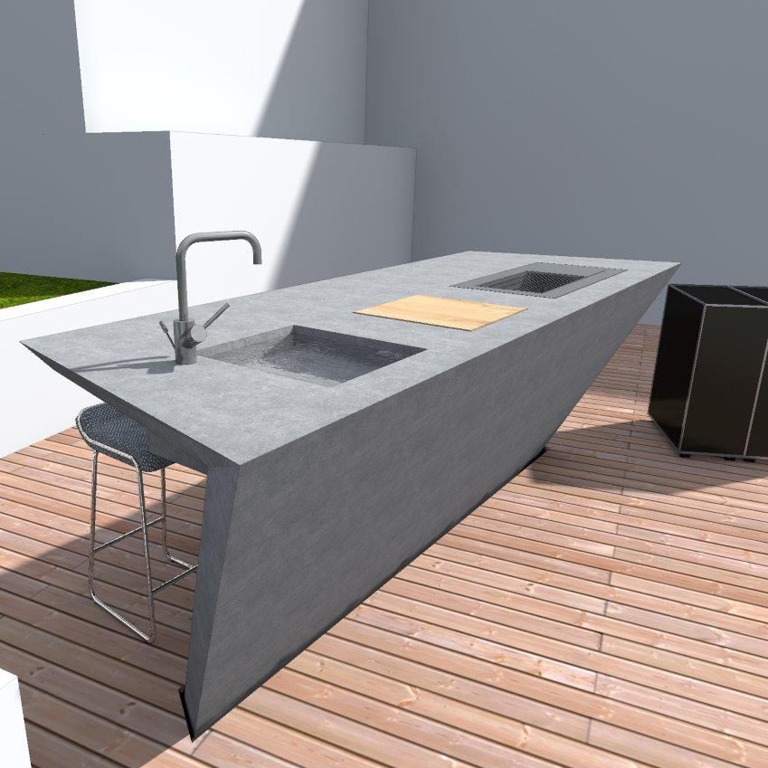 Cocina contemporánea - Stayconcrete - de hormigón / con isla / de exterior