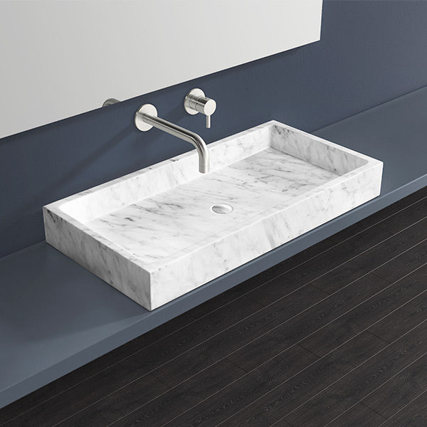 Lavabo sobre encimera - MWB-01-L - Badeloft GmbH - rectangular / de