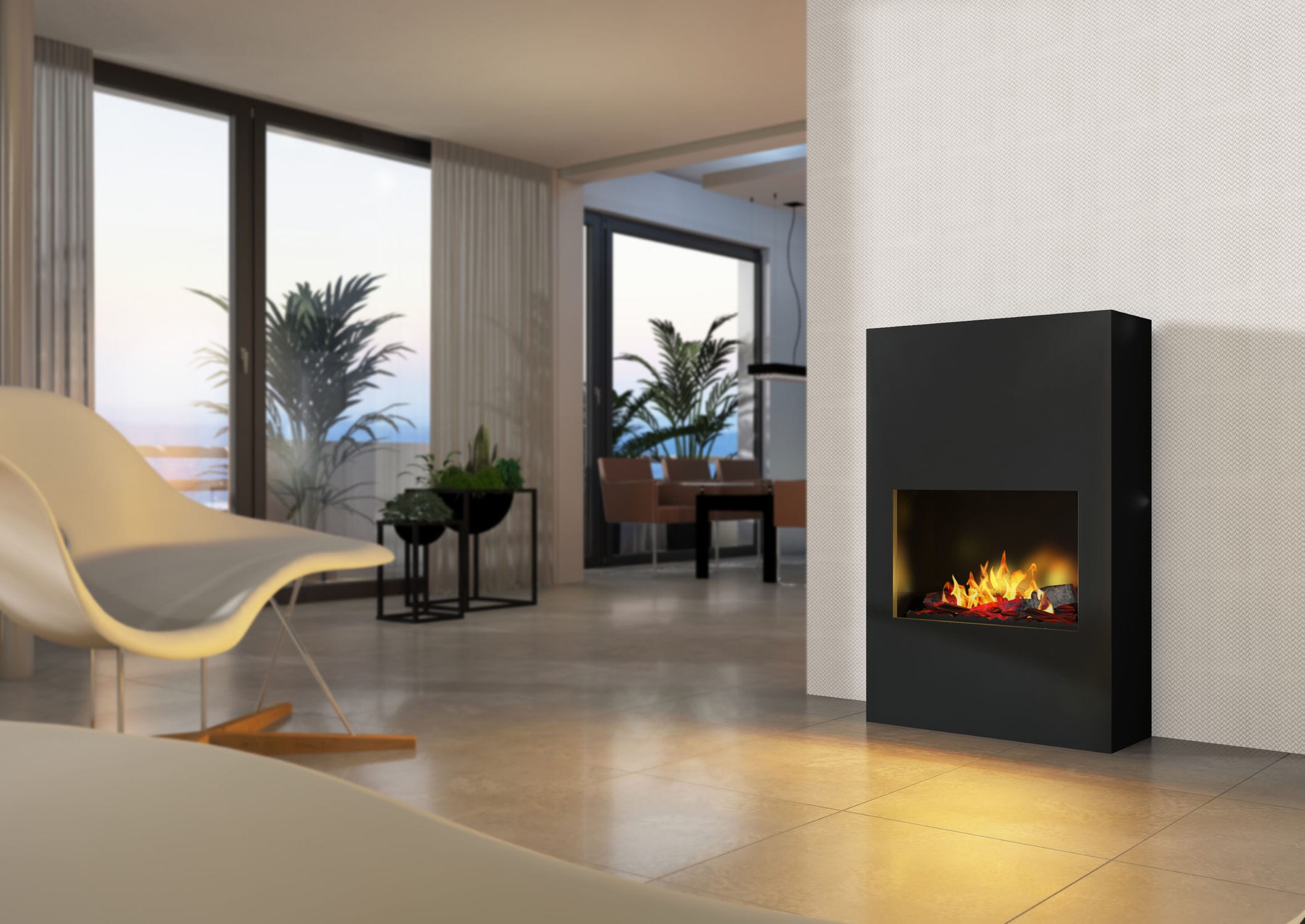 Chimenea eléctrica - BERGAMO TORRETTA - muenkel design - contemporánea