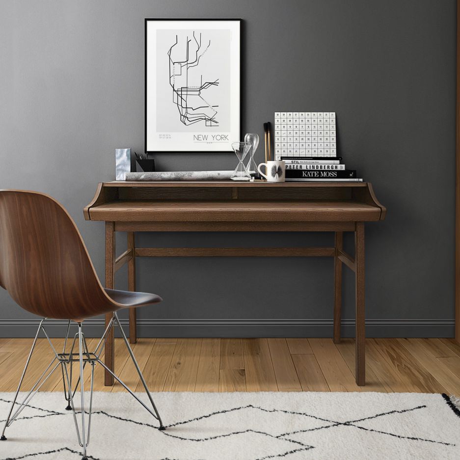 Escritorio contemporáneo - CARTERET - Woodman Ltd. - de nogal / con