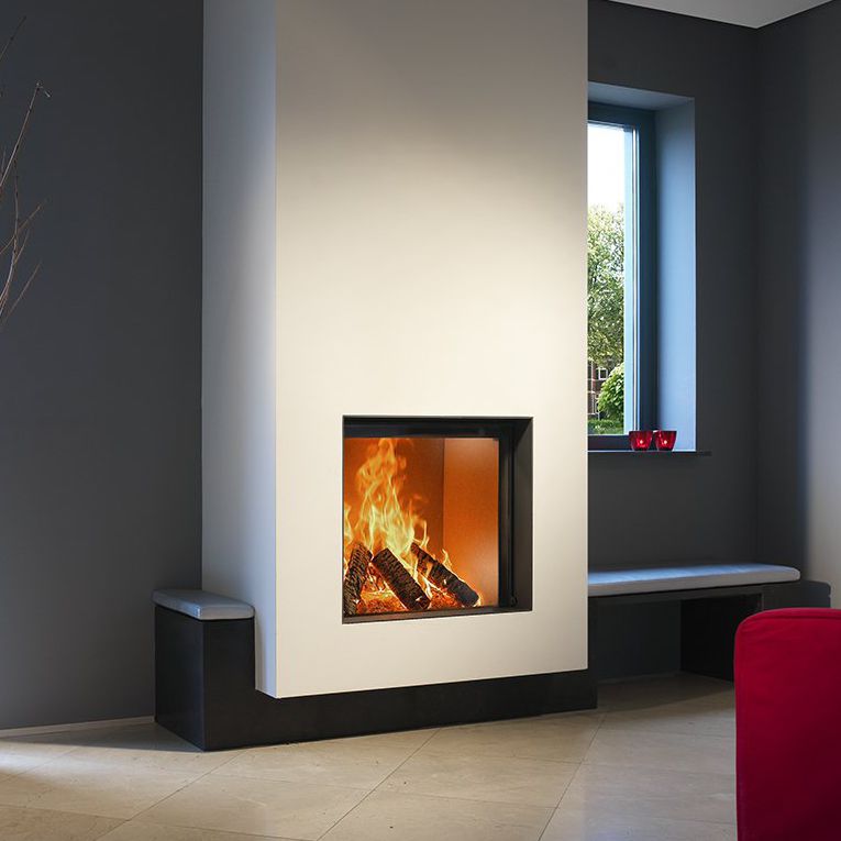 Chimenea de leña - W71/62F - Kalfire Fireplaces - contemporánea / hogar