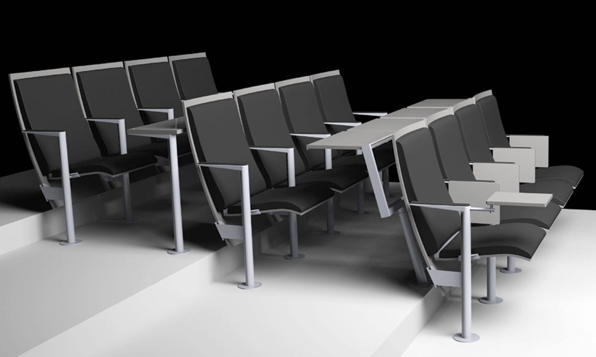 Silla de auditorio plegable - OPUS - mobel - con reposabrazos / de