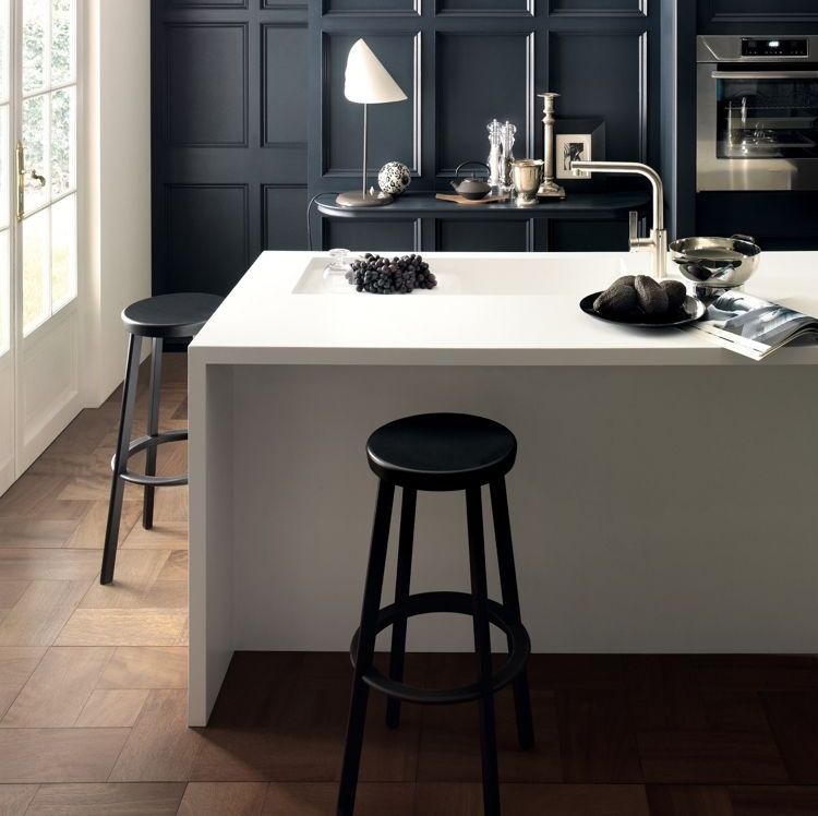 Encimera de Corian® - CORIAN - de exterior / blanca / negra