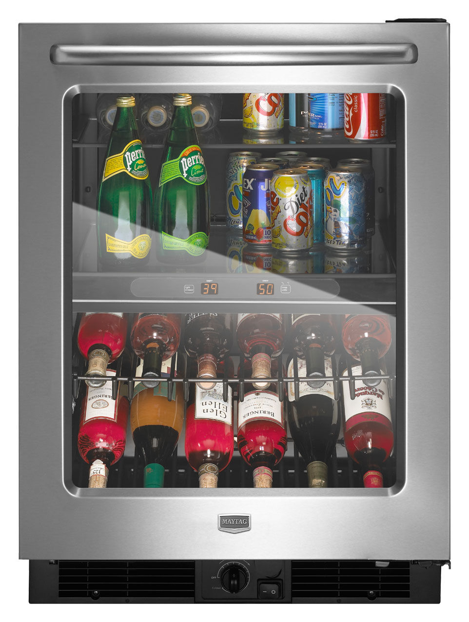 Vinoteca bajo encimera mbcm24fwbs maytag empotrable de acero