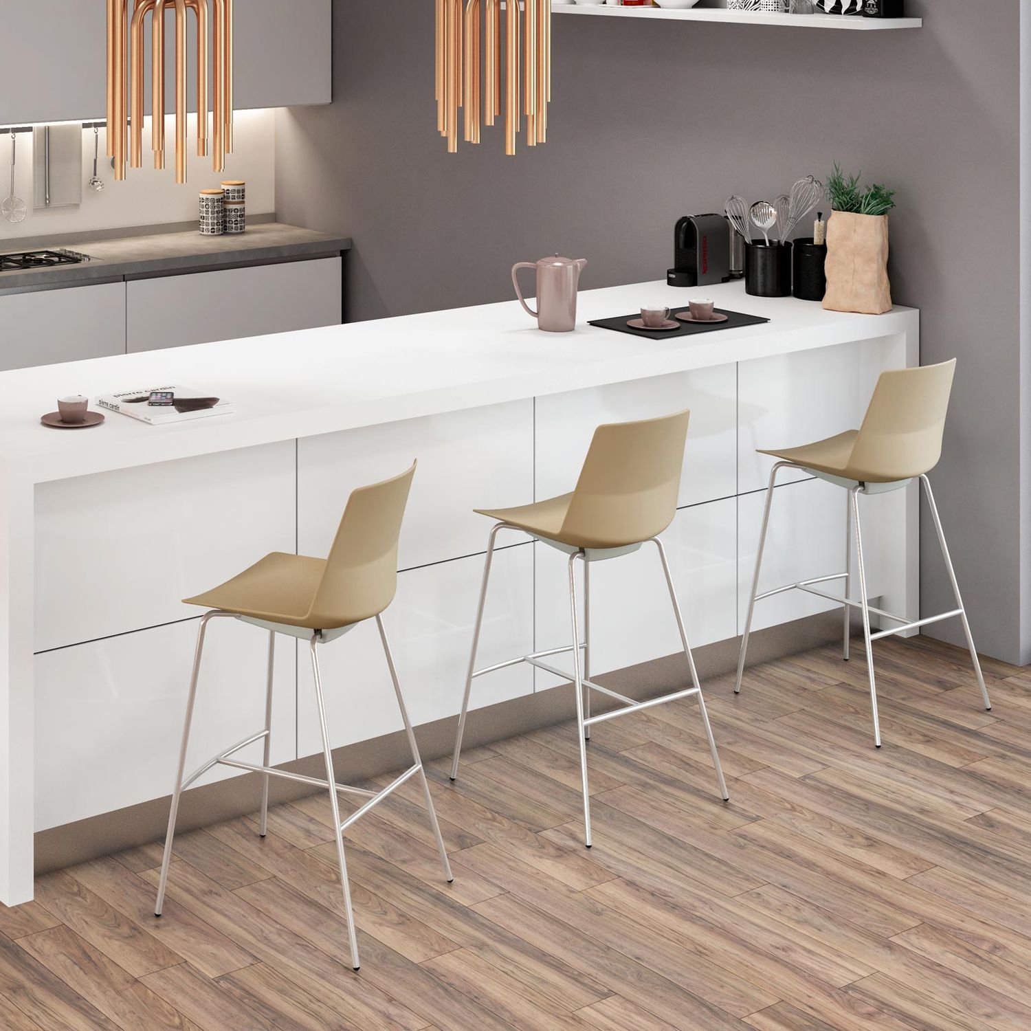 Silla de bar contemporánea CLUE Quadrifoglio Sistemi d'Arredo de