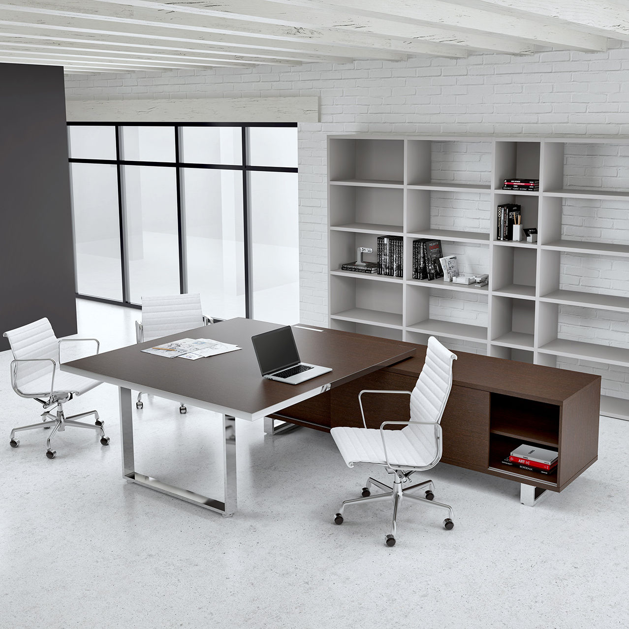 Escritorio de director - ARCHIMEDE - ALEA - de acero / de acero