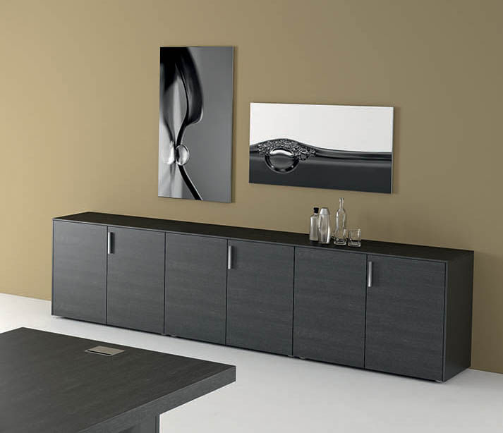 Armario de oficina bajo - NOVANTA - ALEA - alto / de chapa de madera