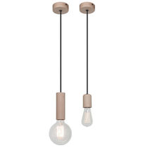Lámpara suspendida / de madera / contemporánea...