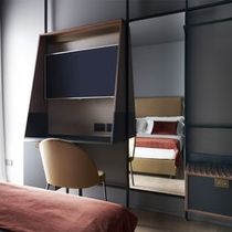 Sillón contemporáneo / de tejido / de madera...