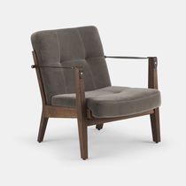 Sillón contemporáneo / de tejido / de cuero...