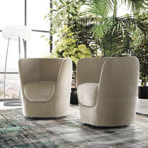 Sillón contemporáneo / de cuero / de tejido...