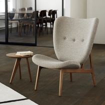 Sillón contemporáneo / de cuero / de roble...