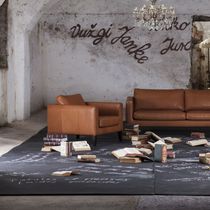 Sillón contemporáneo / de cuero / de tejido...