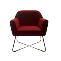 Sillón de visita contemporáneo / de cuero...